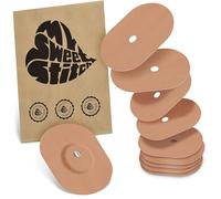 MySweetStitch FreeStyle Libre 3/3 Plus Overpatch - 10x fixation patches oval, extra strong hold over sensor, waterproof & skin-friendly, hypoallergenic, Made in Germany, Beige