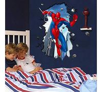 MYTAO 3D Spiderman Stickers Muraux Enfants, Amovible Sticker Mural Bande Dessinée Film Affiches Décoration De La Maison Spider-Man Mur Art Papier