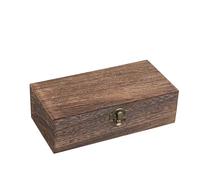 Mytayt Boîte de rangement en bois à décorer - Marron naturel - Avec couvercle - Boîte de rangement en bois pour cartes, bijoux, maison, magasin, 20 x 10 x 6 cm