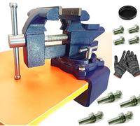 MYTEC Étau d'établi 2 en 1, étau de table multifonction amélioré, étau universel rotatif à 270 °, 11,4 cm, bleu