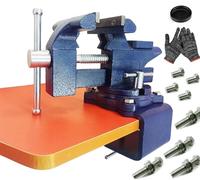 MYTEC Étau d'établi 2 en 1 très résistant pour établi, 15,2 cm, bleu, étau de table multifonction amélioré, étau universel rotatif à 270 °