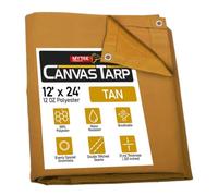 Mytee Products Bâche en Toile Marron Clair de 3,7 x 7,3 m, 340,2 g très résistante à l'eau