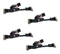 Mytee Products Lot de 4 Sangles à cliquet rétractables de 2,5 cm x 3,6 m pour E-Track - Sangles d'arrimage rétractables automatiques avec WLL de 226,8 kg - Sangle à cliquet Automatique pour Bateau,