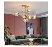 MYTGHBF Suspensions Modernes, Lampes Nordiques suspendues, luminaires en Verre, plafonniers pour Salon, Chambre à Coucher, dorés, éclairage Moderne