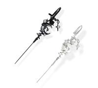 Myth of The Moon Hypoallergenic Ear Hook Piercing Earrings - Creative Star Moon Earring Lightweight Comfort for Sensitive Ears Gifts Best Friend (A)