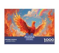 Mythe de l'oiseau phénix pour Adultes Puzzles 1000 Pièces Créature Fantastique Décoration Jeu De Défi Familial Jeux Éducatifs Cadeaux d'anniversaire pour Noël Tueur Ennuyeux 38x26cm/1000pcs
