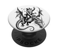 Mythe légendaire Celtique Leprechaun Dragon Cavalier PopSockets PopGrip Adhésif