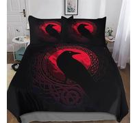 Mythe Viking Ensemble De Literie 3D Housse De Couette, Ultra Doux Microfibre 3 Pièces avec Taie d'oreiller, avec Fermeture À Glissière, pour Enfants Adultes Double (200x200cm)