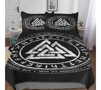 Mythe Viking Housse De Couette avec Taies d'oreiller 2 Pièces Housse De Couette Microfibreavec Fermeture Éclair Parure De Lit pour Adultes Et Adolescents Single (135x200cm)