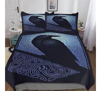 Mythe Viking Housse De Couette avec Taies d'oreiller 3 Pièces Housse De Couette Microfibreavec Fermeture Éclair Parure De Lit pour Adultes Et Adolescents King (220x240cm)