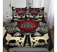 Mythe Viking Housse De Couette De Couette en Douce Microfibre Coton pour Enfants Et Adolescents Microfibre Parure De Lit King (220x240cm)