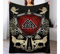 Mythe Viking Impression 3D Couverture Légère en Polaire De Flannel Linge De Lit Couvre-lit Couvertures De Canapé 150×200cm