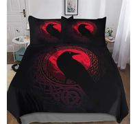 Mythe Viking Parure De Lit Housse De Couette Impressio 3D Microfibre Ultra Doux Hypoallergénique avec Taie d'oreiller 3 Pièces Garçons Filles Enfants King (220x240cm)