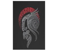 Mythe Viking Puzzles en Bois 1000 Pièces Adultes, Poster Jigsaw Puzzle, Design Unique Jouet Éducatif pour Adolescents Et Enfants 78×53cm