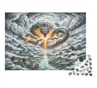 Mythic Dragon Puzzle 1000 Pièces avec Assemblage Fluide, Puzzle Adulte Cloud Dragonimpossible Difficile Très Difficile Défiante pour Une Activité en Famille, Cadeau De Retraite 70x