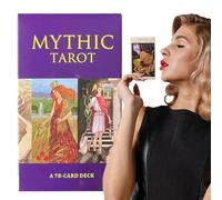 Mythic Tarot - Deck de 78 feuilles de cartes de fête, kit complet de divination en anglais, guide facile à lire inclus, outil de divination pour débutants pour étudiants, activités d'équipe, camping