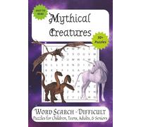 Mythical Creatures Word Search Puzzles: Word Searches with Easy to Read Print about mythical creatures, myths, unicorns, dragons, bigfoot, and More | ... kids, nerds, Holidays, and Passtimes