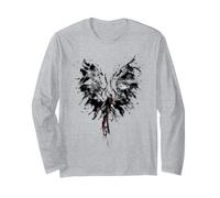 Mythical Phoenix Bird Rise from Ashes Watercolor Graphic Manche Longue