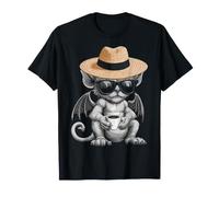Mythique Manticore Coffee Illustration Lunettes de Soleil Imprimé T-Shirt
