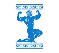 Mythologie de l'athlète olympique grec Hercule Stickers muraux 30x49.8cm Installation facile Bleu