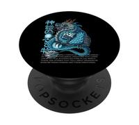 Mythologie du dragon d'eau - Esthétique urbaine audacieuse PopSockets PopGrip Adhésif