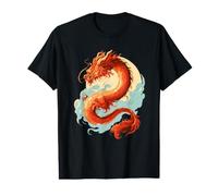 Mythologie du Zodiaque Chinois du Dragon Rouge T-Shirt Graphique avec Valeur