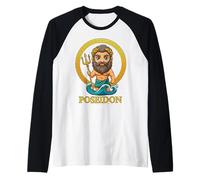 Mythologie Grecque Mignonne Dieu Poséidon Grèce Antique Chibi Manche Raglan