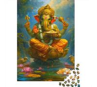 Mythologie hindoue 1000 Pièces Puzzle pour Adultes Seigneur Ganesha Décoration Moderne Idée Cadeau Puzzle De Qualité Supérieure Cadeau Unique Design Unique Challenge Jeu Famille 1000pcs (75x50cm)