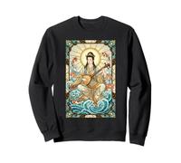 Mythologie Japonaise déesse de la Musique Benzaiten vitrail Sweatshirt