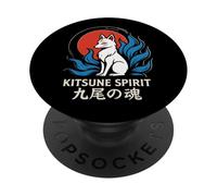 Mythologie Japonaise Kitsune Spirit à Neuf queues PopSockets PopGrip Adhésif