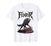 Mythologie Nordique Fenrir Viking Wolf Nordic Legend Warrior T-Shirt