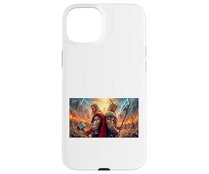 mythologie Odin and Thor The Gods March Into Final Battle Coque pour iPhone 15 Plus