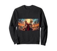mythologie Odin and Thor The Gods March Into Final Battle Sweatshirt