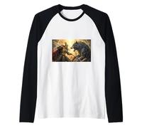 Mythologie Odin Fait Face à Fenrir dans la Saga Nordique Final Battle Manche Raglan