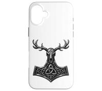 Mythologie Viking Nordique Mjolnir Valknut Triquetra Coque pour iPhone 16 Plus