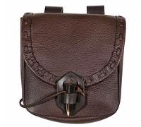 Mythrojan Belt Pouch Viking Leather Belt Bag Medieval Belt Bag Renaissance Costume Accessories LARP Waist Bag Cosplay Coin Purse Antique Vintage Coin Pouch - Brown