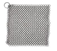 Mythrojan Cast Iron Cleaner Chainmail Scrubber 7.8" x 7.8" Premium 316L Stainless Steel Scrubber for Cast iron Pots,Pan, BBQ Grill, Wok and All Kitchenware Items