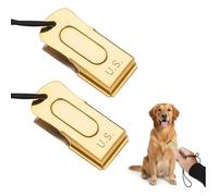 Mythrojan Dog Clickers Combo Set, Pet Training Clicker with Leather Cord US Engraved Military Metal Gear Brass and Steel Animal Training Clickers - Pack of 2