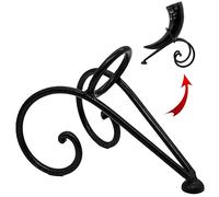 Mythrojan Drinking Ale Horn Rack Twisted Iron Mead Stand, Medieval Hand Forged Iron Twisted Ale Stand for Drinking Horn, Viking Mead Beer Ale Stand for Display Decor