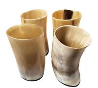 Mythrojan Lot de 4 verres en forme de corne de viking médiévale