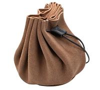 Mythrojan Medieval Belt Pouch Bag Renaissance Suede Leather Cosplay Costume Versatile Coin Dice Holder for LARP, Renaissance Faires, Cosplay, and Medieval Reenactments - 3.5 inch