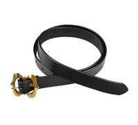 Mythrojan Medieval Leather Belt Viking Waist Belt with Brass Buckle for Medieval Events, LARP, Renaissance, Ren Faire, Viking Parties - Black, 50 Inches