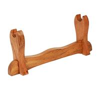 Mythrojan Medieval Sword Stand Solid Wood Horizontal Display Rack for Katana, Samurai, Gladiator, Crusader Swords Elegant Tabletop Holder, 1-Tier