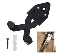 Mythrojan Metal Single Sword Wall Mounts Vertical Sword Mount Display Wall Hanger Adjustable Multifunctional Mount Wall Decor Rack for Axe, Knives - Black