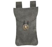 Mythrojan Pochette de Ceinture en Daim pour Bijoux de la Renaissance médiévale, Sac de Taille pour Costume de GN pour Reconstitution Historique, Cosplay, Accessoires de scène - Gris