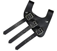 Mythrojan Renaissance Épée Grenouille en Cuir Accessoire Costume Rapier Chevalier Épée Ceinture, noir, Right handed - 5" x 6"