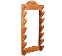 Mythrojan Solid Wood Sword Stand Medieval Wall Mount Samurai Katana Holder Gladiator Sword Wall Crusader Knife Stand for Display- Six Tier