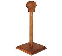 Mythrojan Wooden Helmet Stand Solid Medieval Roman Viking Helmet Display Holder Mask Display Templar Spartan Cosplay Larp Knight Holder, Natural - 16 Inches