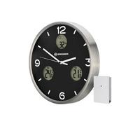 BRESSER MyTime Io NX Horloge murale radio pilotée avec Mesure de Temperature et Humidité - Diamètre 30 cm