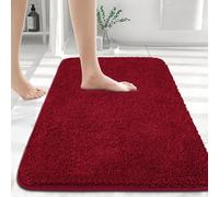 Myting Grand tapis de bain pour salle de bain, 70 x 120 cm, en microfibre douce, antidérapant, lavable, envers en caoutchouc, rouge